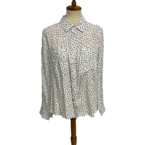 Fashion Nova Black and White Polka Dot Blouse